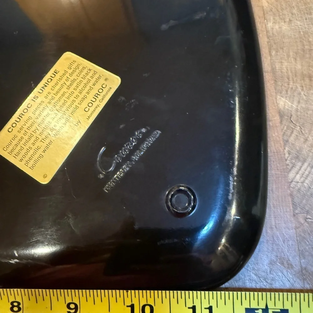 Vintage Conrac Monterey California Black Gloss Serving Tray 1714 Meeting House